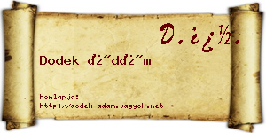 Dodek Ádám névjegykártya